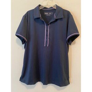 NWT Lady Hagen Short Sleeve Polo Top Hydro-Dri Blue Large